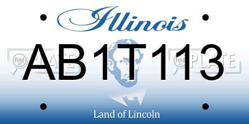 AB1T113 Illinois License Plate
