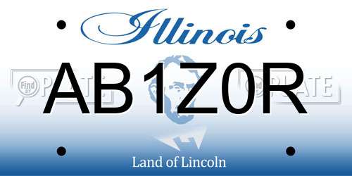 AB1Z0R Illinois License Plate
