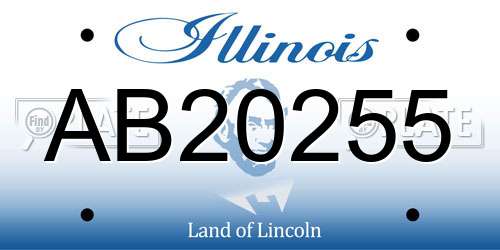 AB20255 Illinois License Plate