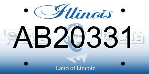 AB20331 Illinois License Plate