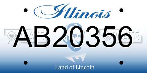 AB20356 Illinois License Plate