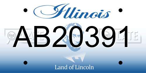 AB20391 Illinois License Plate