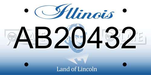 AB20432 Illinois License Plate