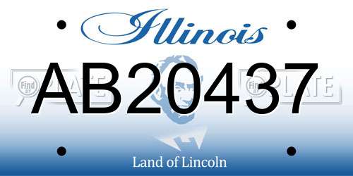 AB20437 Illinois License Plate