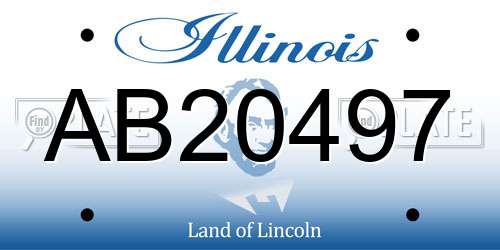 AB20497 Illinois License Plate