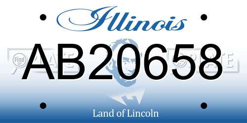 AB20658 Illinois License Plate