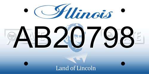 AB20798 Illinois License Plate