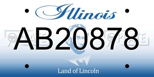 AB20878 Illinois License Plate