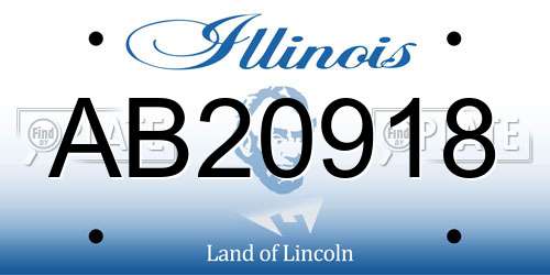 AB20918 Illinois License Plate