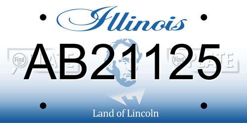 AB21125 Illinois License Plate