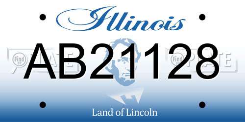 AB21128 Illinois License Plate