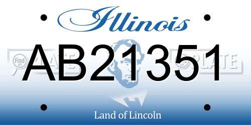AB21351 Illinois License Plate
