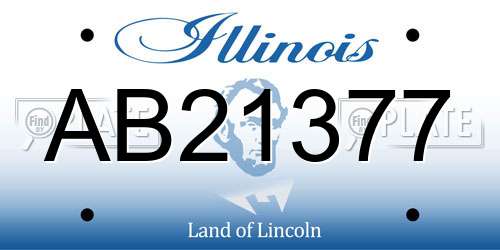 AB21377 Illinois License Plate