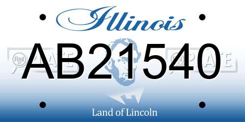 AB21540 Illinois License Plate