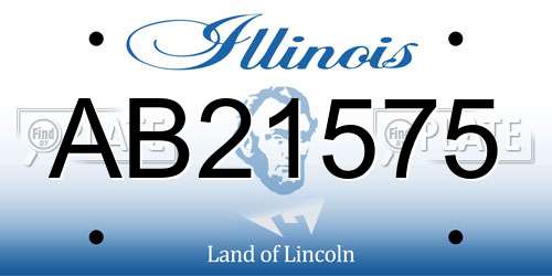 AB21575 Illinois License Plate