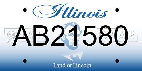 AB21580 Illinois License Plate