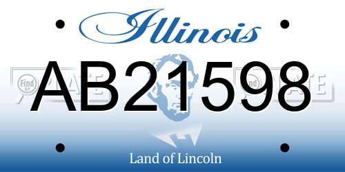 AB21598 Illinois License Plate