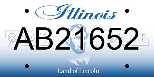 AB21652 Illinois License Plate
