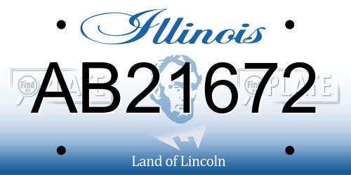 AB21672 Illinois License Plate