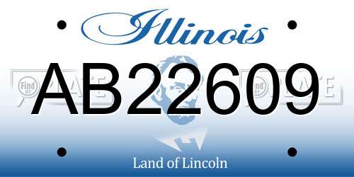 AB22609 Illinois License Plate