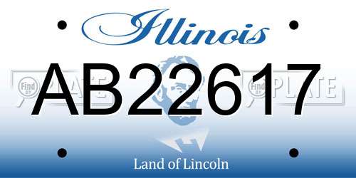AB22617 Illinois License Plate