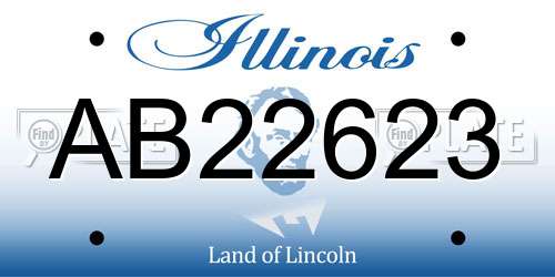 AB22623 Illinois License Plate