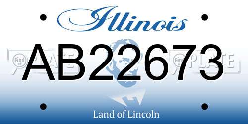 AB22673 Illinois License Plate