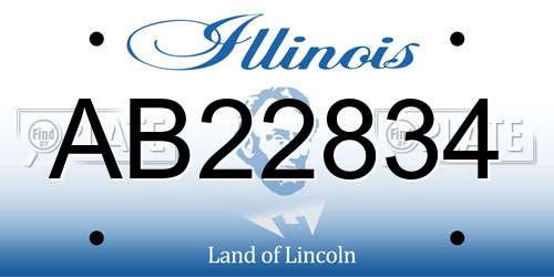 AB22834 Illinois License Plate