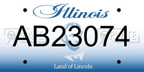 AB23074 Illinois License Plate