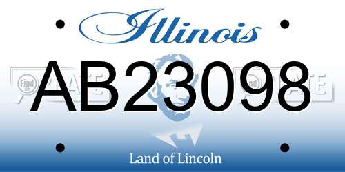 AB23098 Illinois License Plate