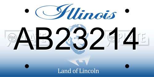 AB23214 Illinois License Plate