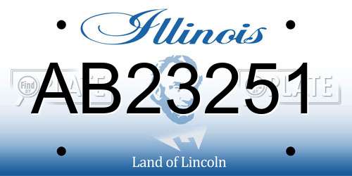 AB23251 Illinois License Plate