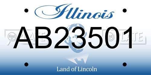AB23501 Illinois License Plate