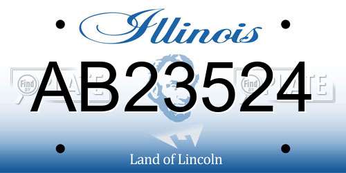 AB23524 Illinois License Plate