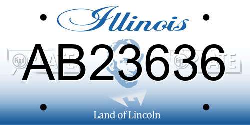 AB23636 Illinois License Plate