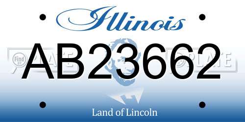 AB23662 Illinois License Plate