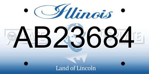 AB23684 Illinois License Plate