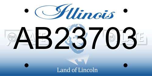 AB23703 Illinois License Plate