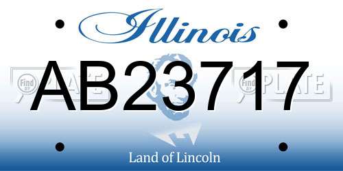 AB23717 Illinois License Plate