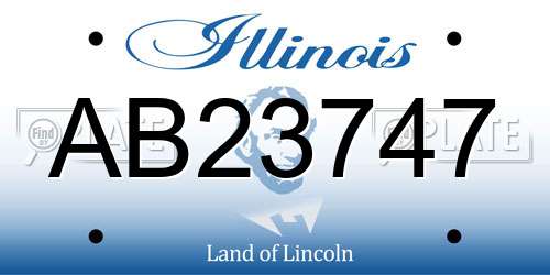 AB23747 Illinois License Plate
