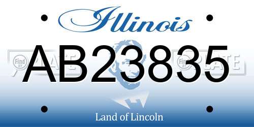 AB23835 Illinois License Plate