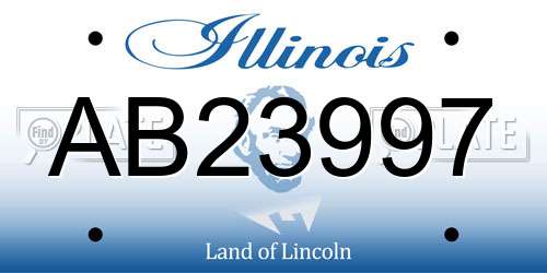AB23997 Illinois License Plate