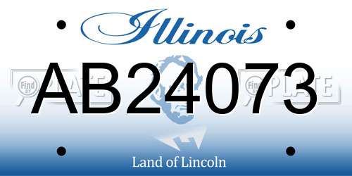 AB24073 Illinois License Plate