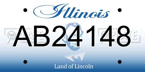 AB24148 Illinois License Plate