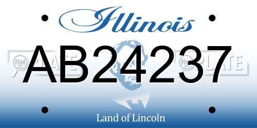 AB24237 Illinois License Plate