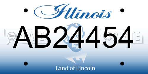 AB24454 Illinois License Plate