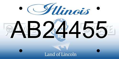 AB24455 Illinois License Plate