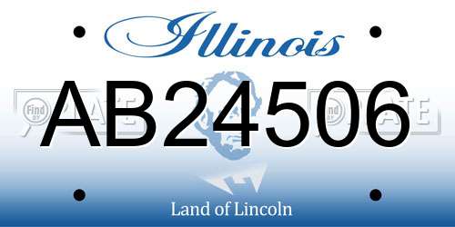 AB24506 Illinois License Plate