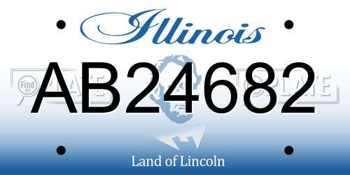 AB24682 Illinois License Plate
