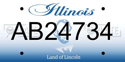 AB24734 Illinois License Plate